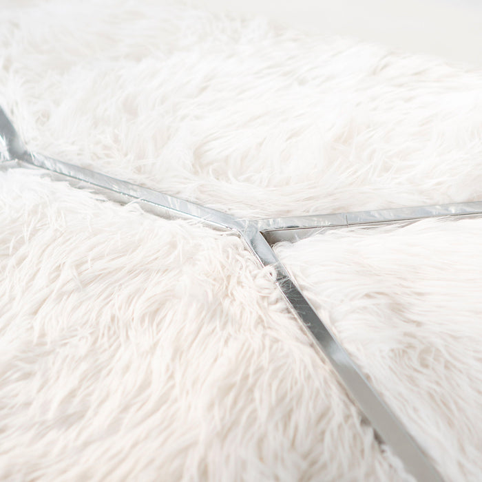 Modern Glam Metal And Faux Marble Coffee Table