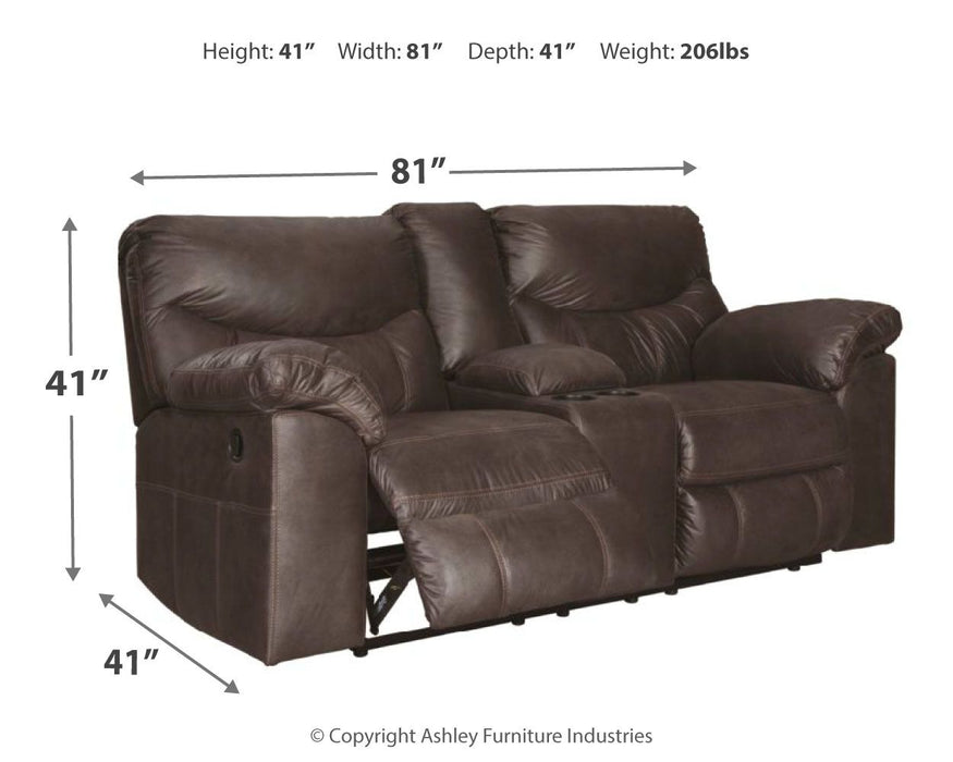 Boxberg - Teak - Dbl Rec Loveseat W/Console