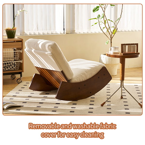 Comfortable Glider Rocking Chair, High-Quality Upholstery Glider Chair, Solid Wood Frame, Perfect For Multiple Settings Accent Reading Chair For Bedroom, Living Room, Nursery