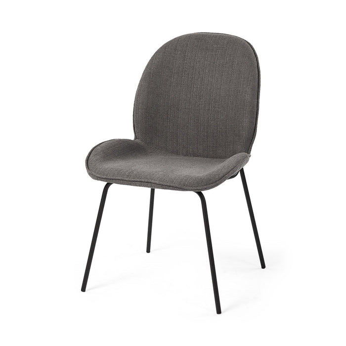 Upholstered Fabric Side Chairs (Set of 2) - Gray / Black