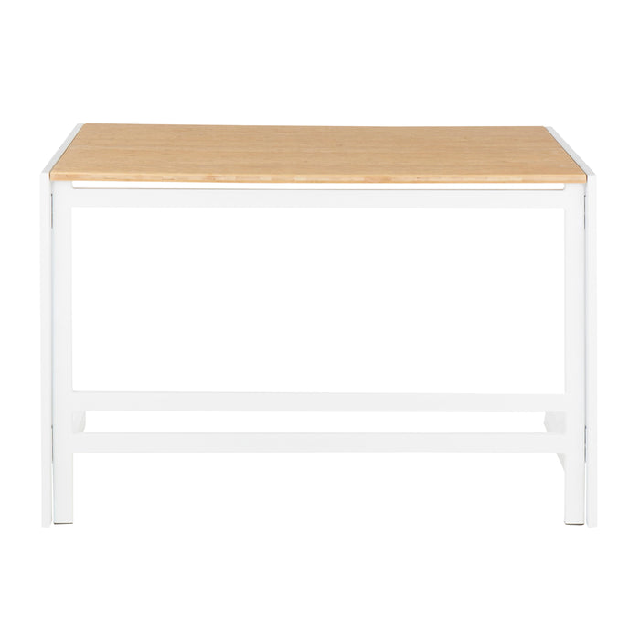 Roman - Industrial Office Desk - White / Natural