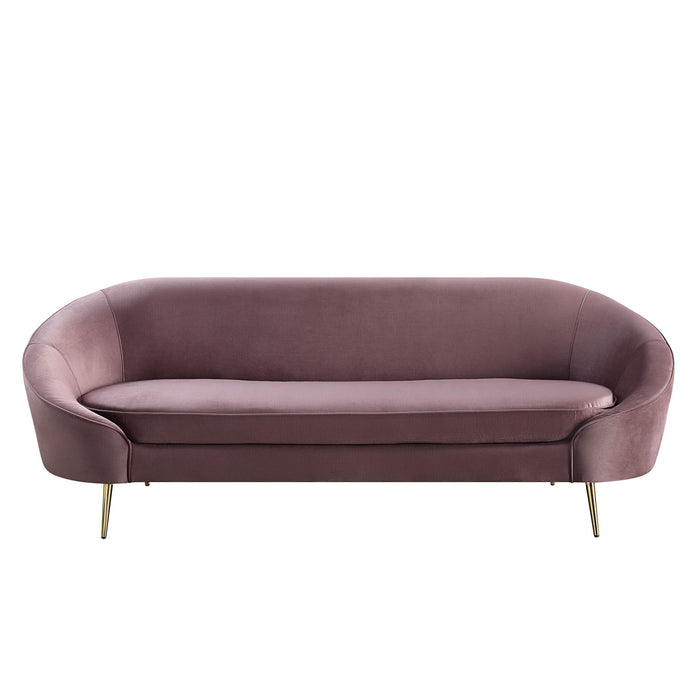 Sofa 90" - Pink Velvet And Gold