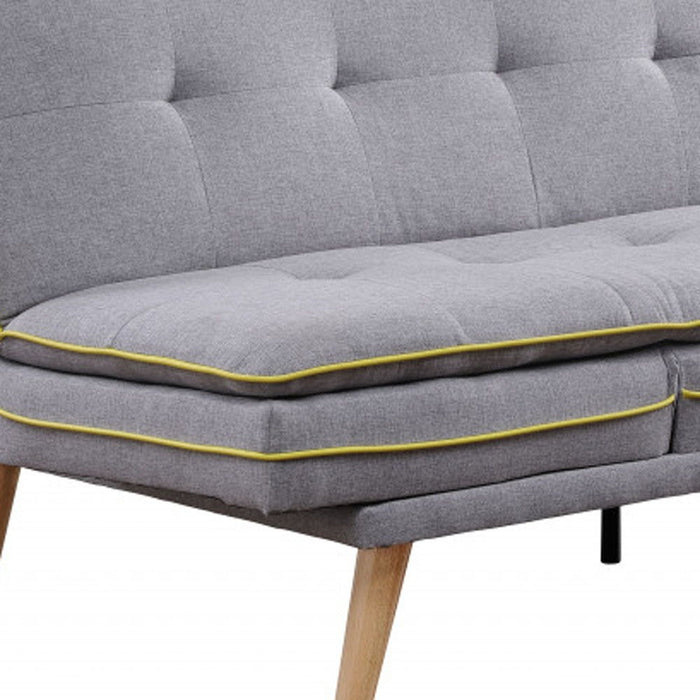 Sofa 72" - Gray Linen And Brown