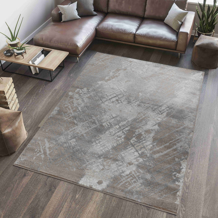 Abstract Area Rug - Dark Brown - 4' X 6'
