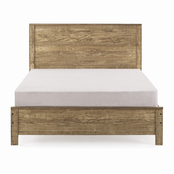 Solid Wood Full Double Bed Frame - Walnut Brown