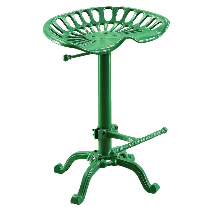 Backless Adjustable Height Bar Chair With Footrest 23" - Green