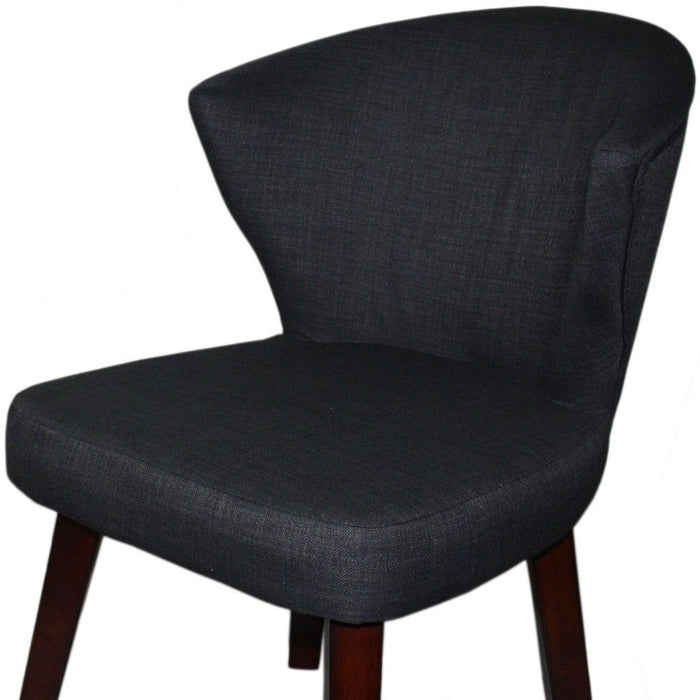 Wooden Curve Back Dining or Accent Chair 31" - Dark Charcoal Gray and Black