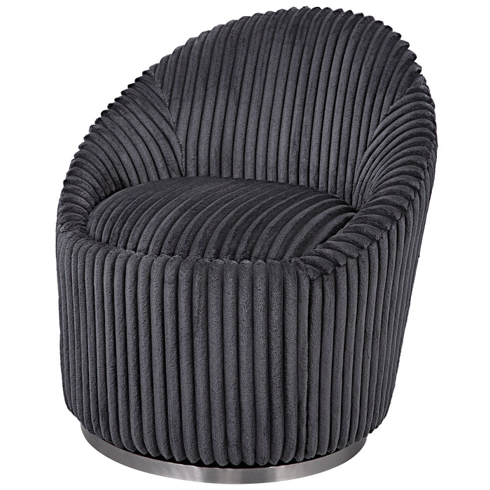Crue - Fabric Swivel Chair - Gray