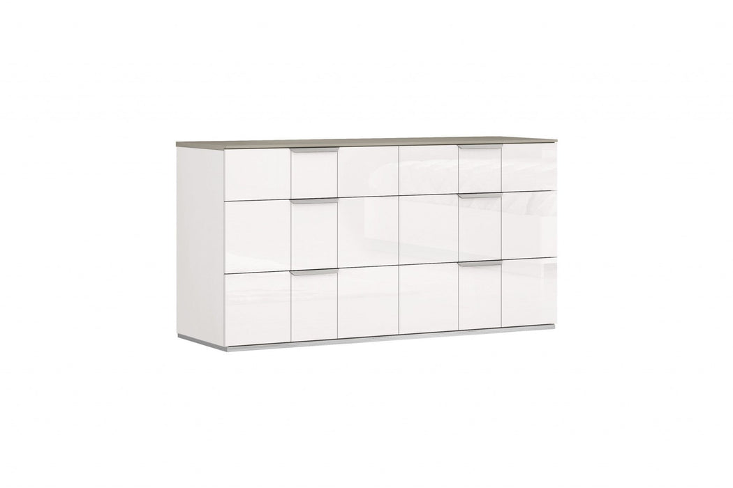 Manufactured Wood Six Drawer Double Dresser 57" - White