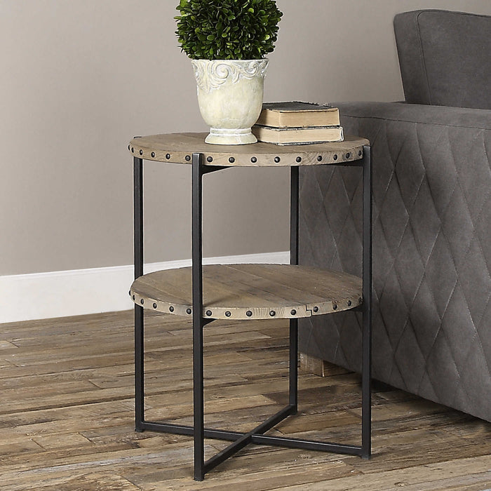 Kamau - Round Accent Table - Light Brown