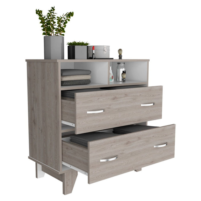 Manufactured Wood Two Drawer Standard Dresser 32" - Light Gray