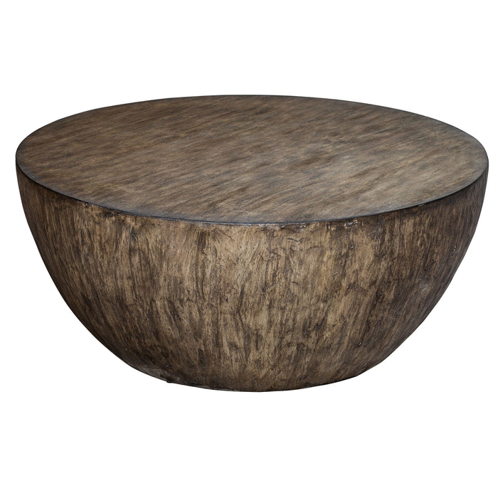 Lark - Round Wood Coffee Table - Dark Brown