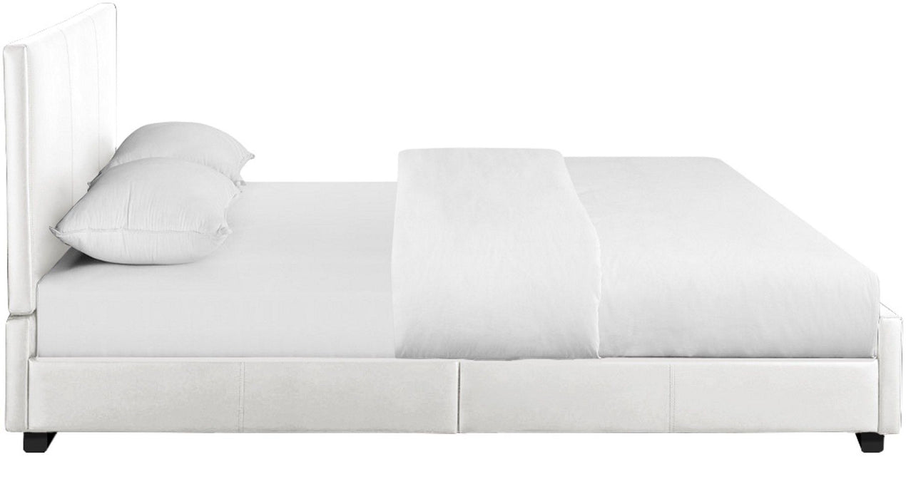 Upholstered Queen Platform Bed - White