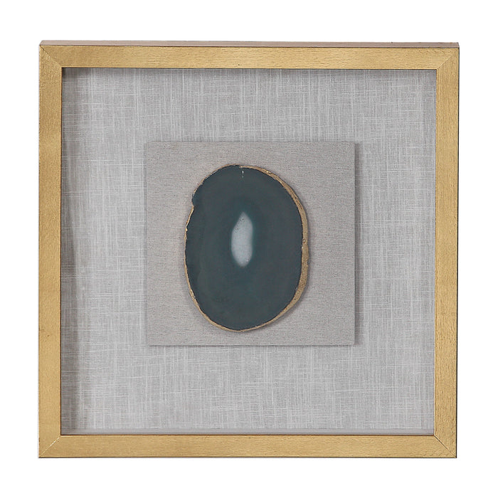 Keeva - Agate Stone Shadow Box - Gold