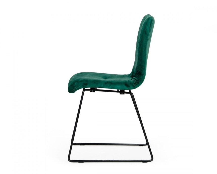 Velvet Dining Chairs (Set of 2) - Emerald Green