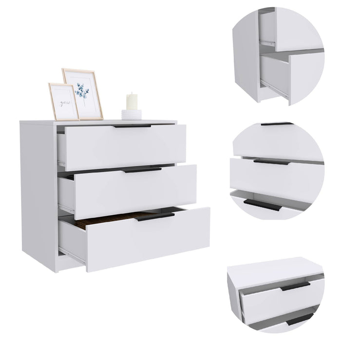 Manufactured Wood Three Drawer Standard Dresser 28" - White