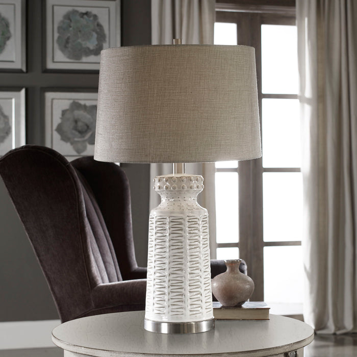 Kansa - Table Lamp - Distressed White