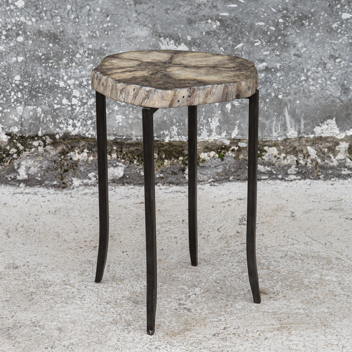 Stiles - Rustic Accent Table - Light Brown & Black