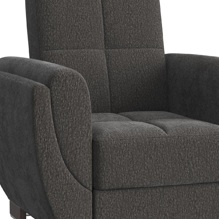 Chenille Tufted Convertible Chair 36" - Gray