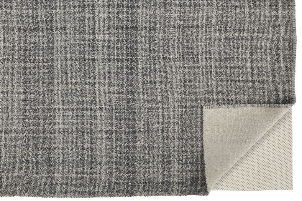Wool Hand Woven Area Rug - Gray And Ivory - 10' X 14'
