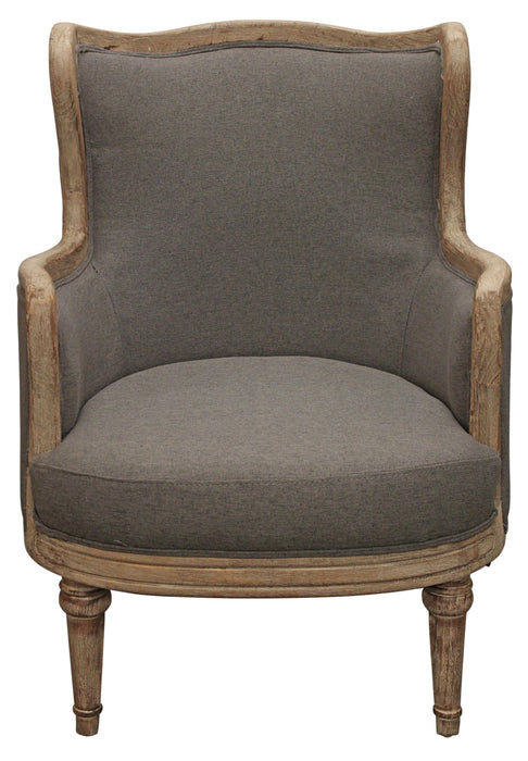Linen And Natural Solid Color Arm Chair 26" - Gray