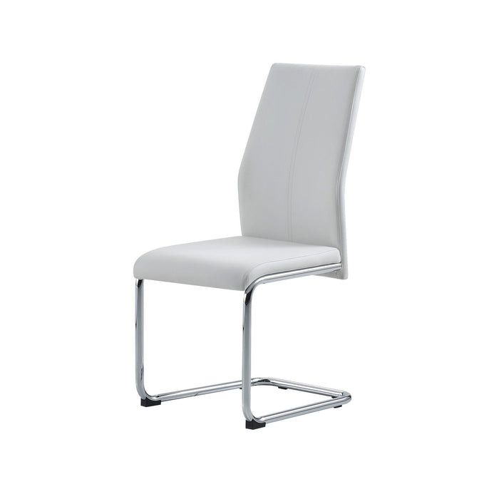 Modern Dining Chairs With Chrome Metal Base (Set of 4) - White