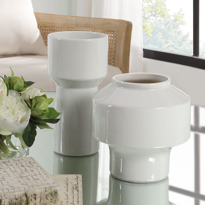 Illumina - Abstract Vases (Set of 2) - White