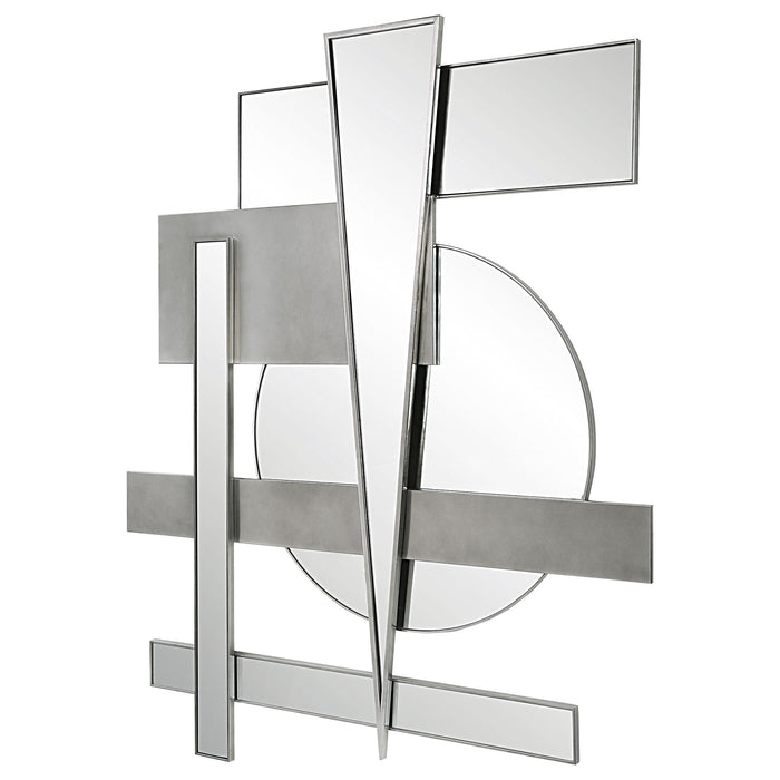 Wedge - Mirrored Modern Wall Decor - Pearl Silver