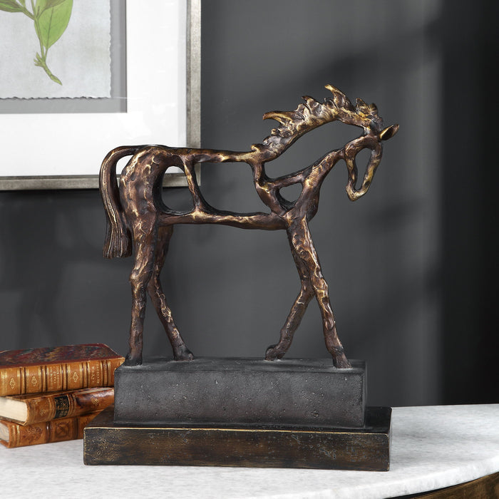 Titan Horse - Sculpture - Dark Brown
