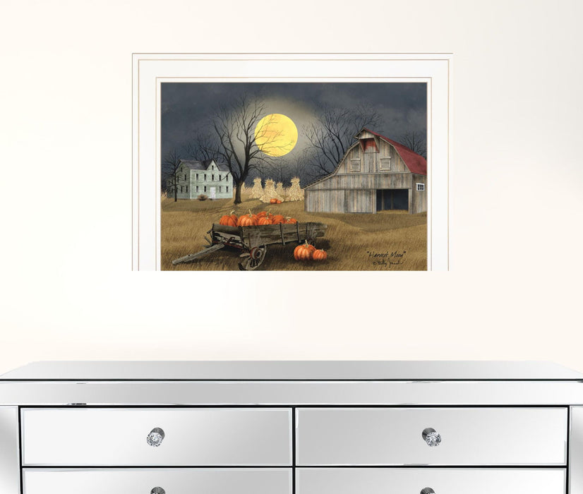 Harvest Moon 5 Framed Print Wall Art - White