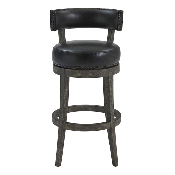 Swivel Wood Counter Stool 26" - Brown Onyx - Faux Leather