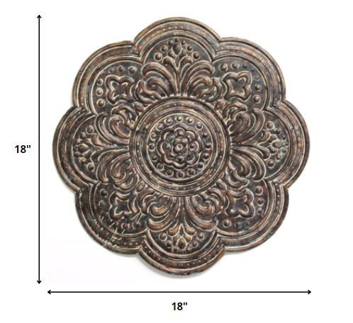 Elegant Medallion Wall Decor - Bronze - Metal