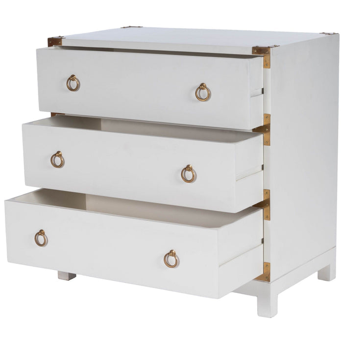 Solid Wood Three Drawer Standard Dresser 28" - White