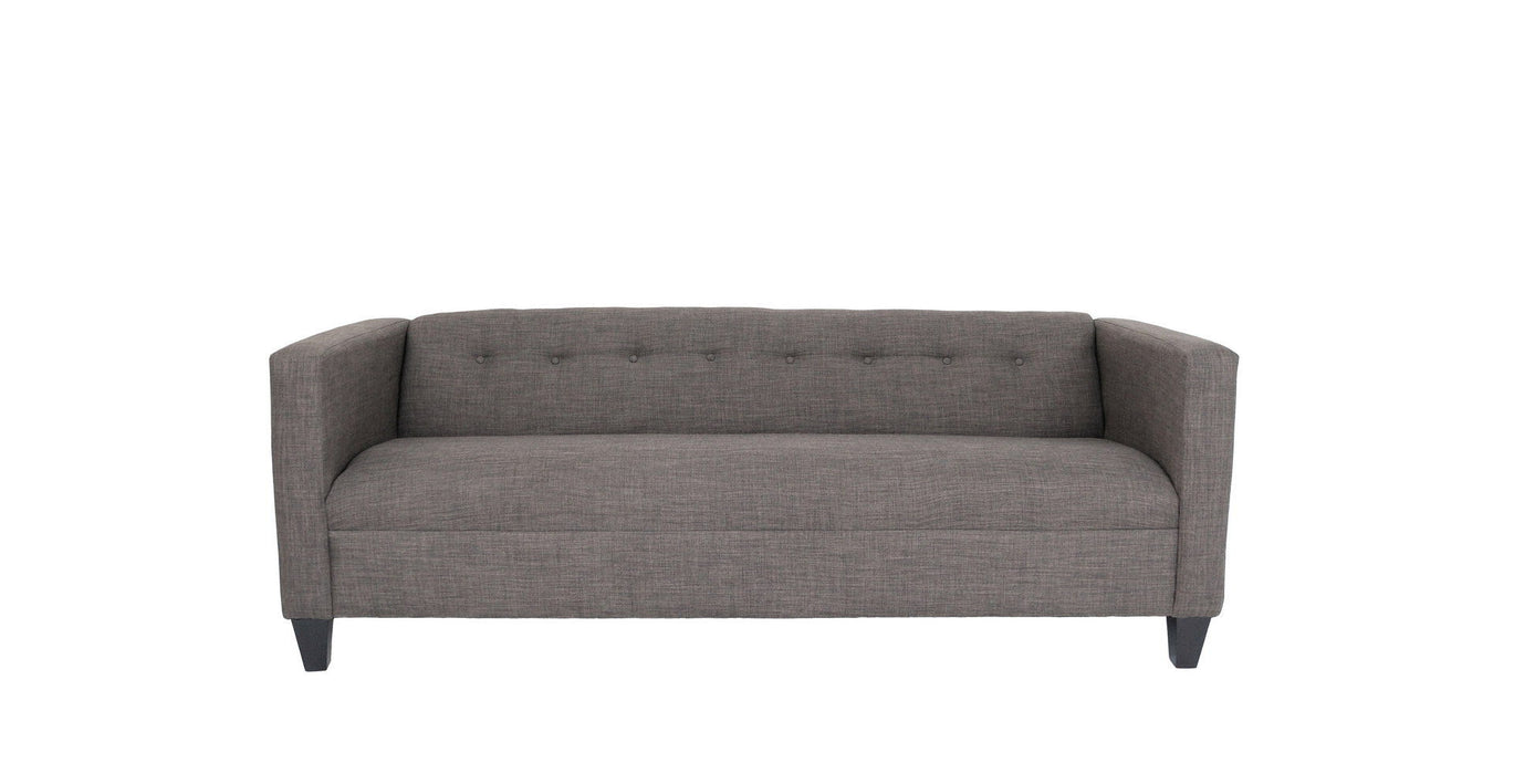 Sofa 80" - Charcoal Polyester And Dark Brown