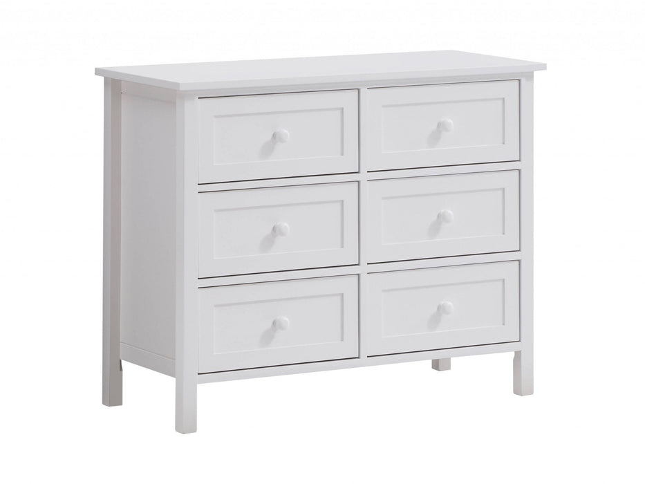 Manufactured Wood Six Drawer Standard Dresser 39" - White