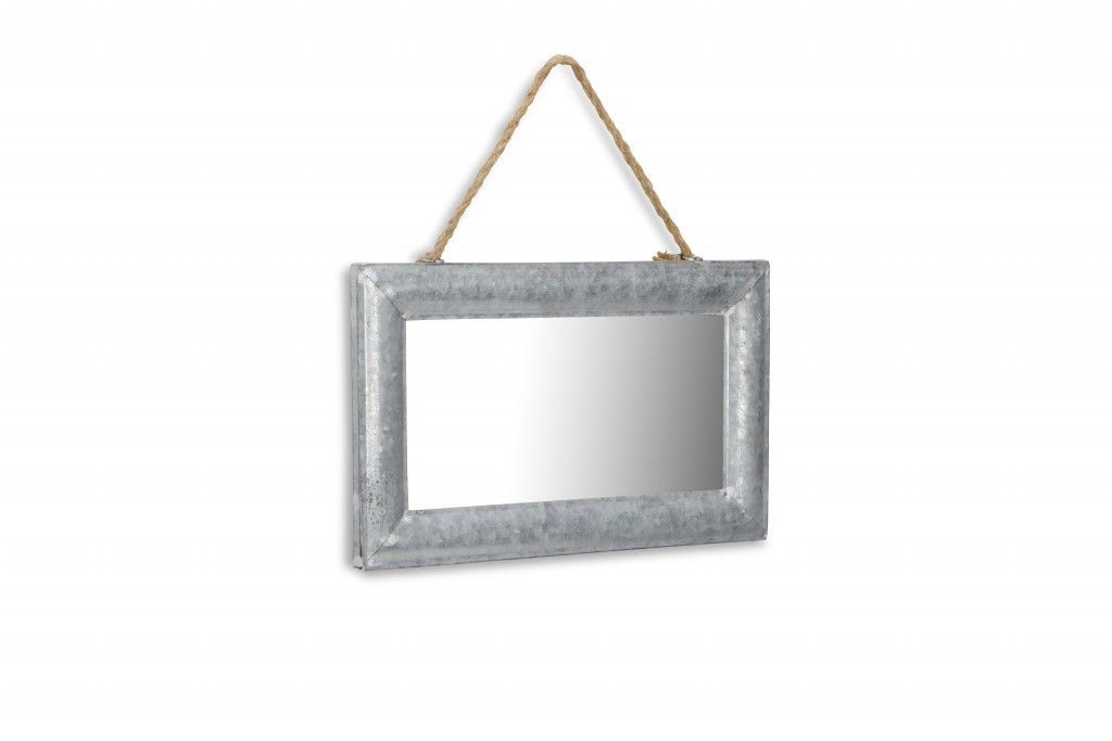 Hanging Mirror - Galvanized Metal