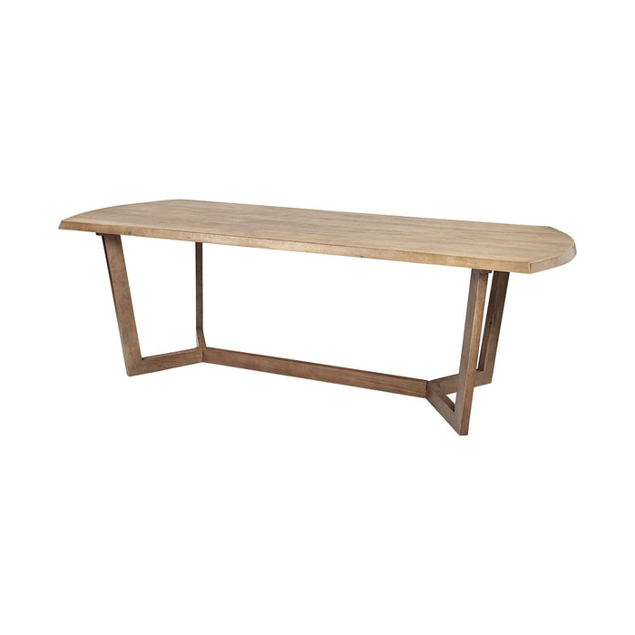 Rectangular Solid Wood Top And Base Dining Table 91.5X38 - Brown