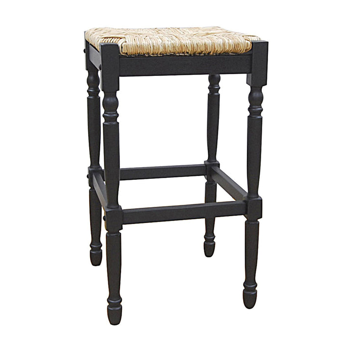 Backless Bar Height Chair With Footrest 29" - Natural and Black