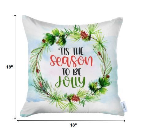 Tis The Season Christmas Throw Pillow Cover - Multicolor