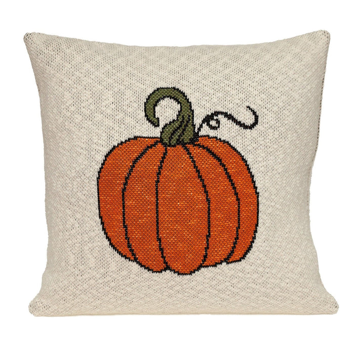 Pumpkin Silhouette Throw Pillow - Beige