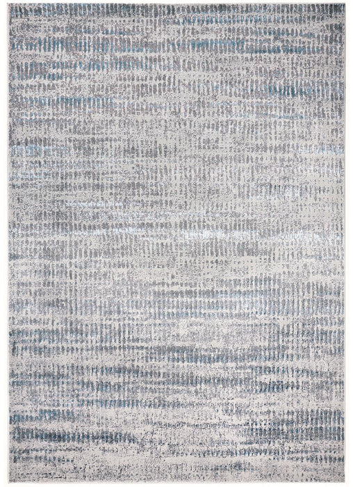 Abstract Stain Resistant Area Rug - Blue Gray And Ivory - 12' X 15'