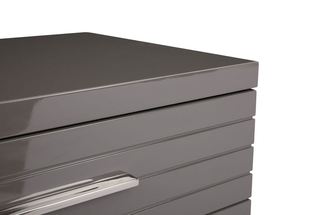 Wood Stainless Steel Six Drawer Standard Chest 30" - Gray