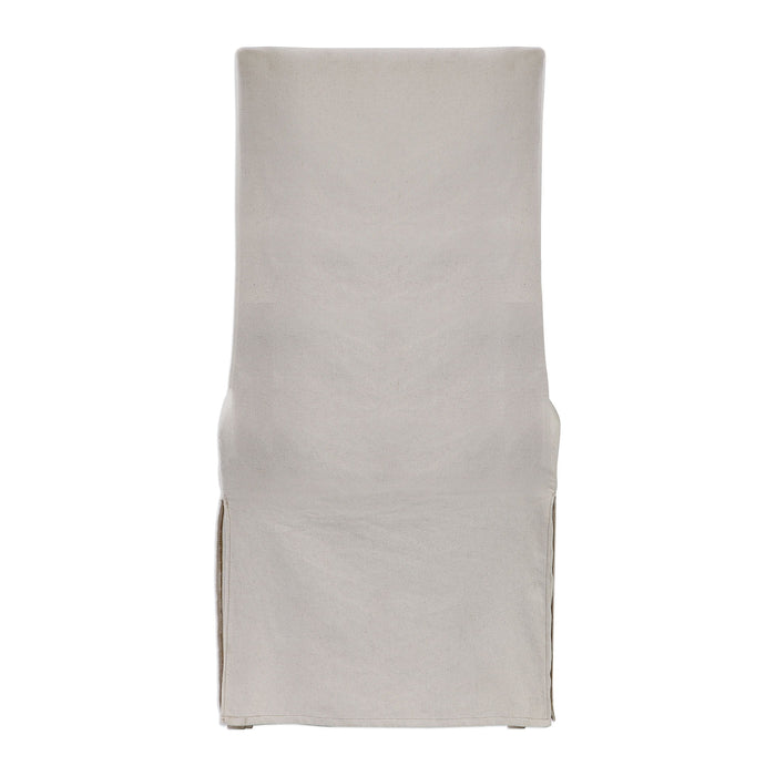 Coley - Linen Armless Chair - White
