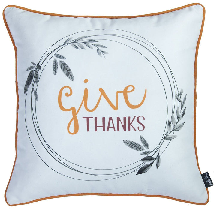18"Lx18"H Thanksgiving Pie Throw Pillow Cover (Set of 4) - Muliticolor