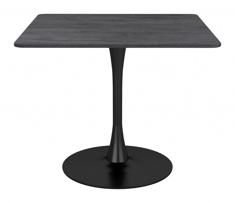 Square Pedestal Dining Table - Black