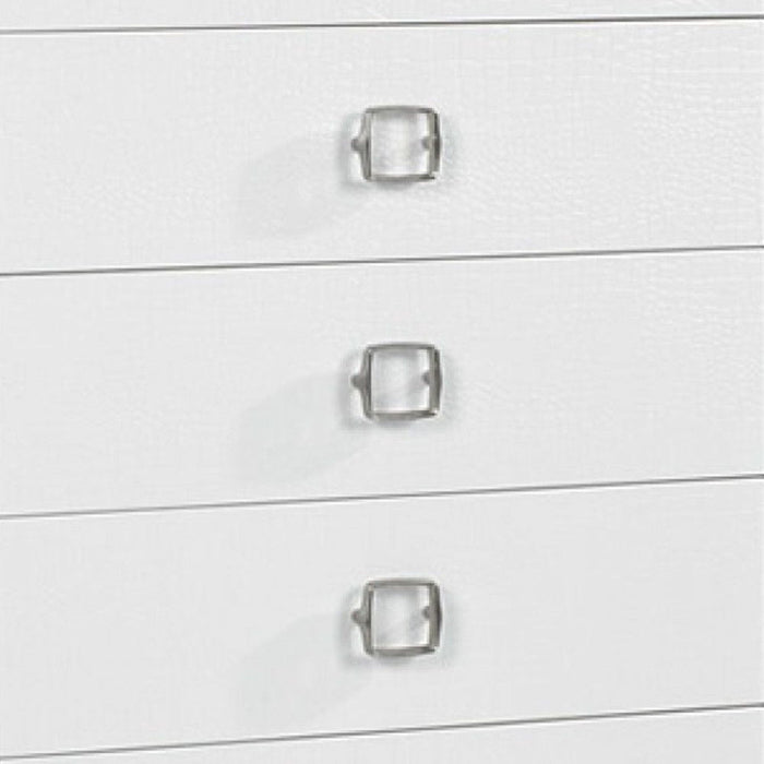 Manufactured and Solid Wood Stainless Steel Six Drawer Standard Chest 32" - White