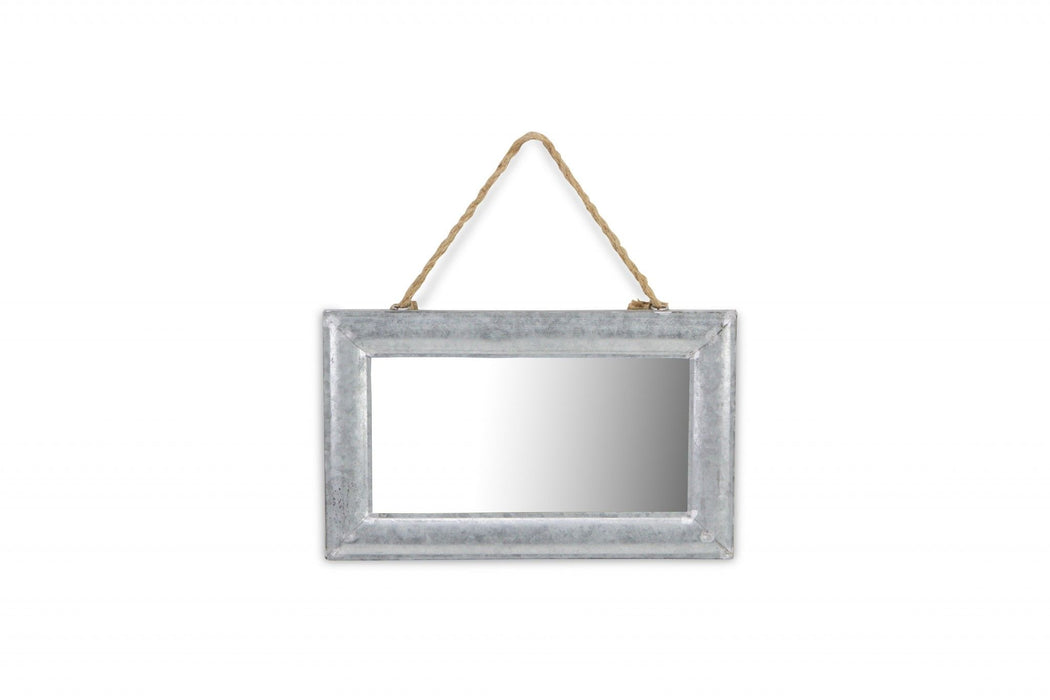 Hanging Mirror - Galvanized Metal