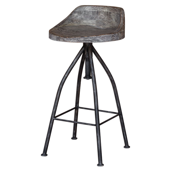 Kairu - Wooden Bar Stool - Dark Gray