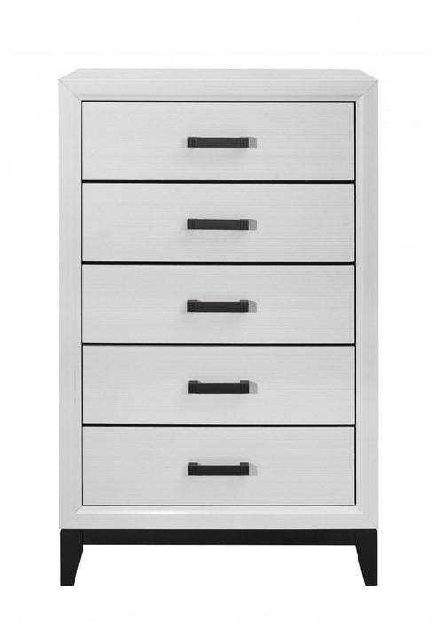 Solid Wood Five Drawer Standard Chest 31" - White