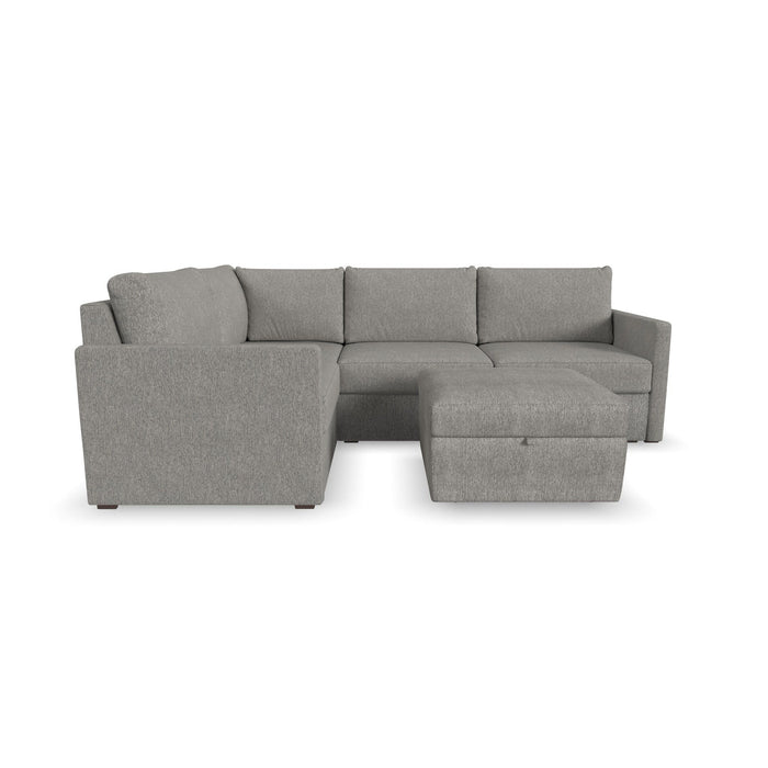 Flex - 4 Seat Sectional, Storage Ottoman - Dark Gray